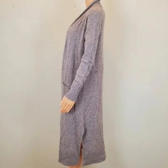 Magaschoni 100% Cashmere Grey Long Sleeve Cardigan Duster - Picture 4 of 9